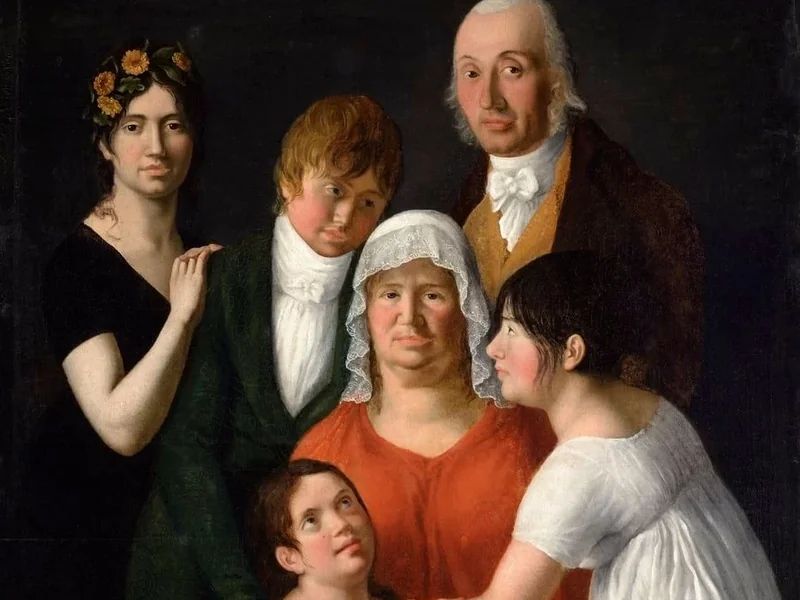 1780-Lucile Messageot - Famiglia Messageot Charve, con autoritratto